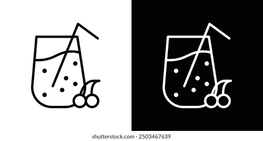 Conjunto de iconos de Vector de línea fina de batido fresco.