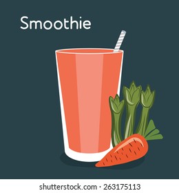 Fresh Smoothie Vector Concept, Carrot and Celery Smoothie
