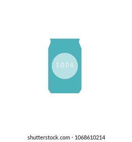 Fresh soda drink in a can flat vector illustration isolated on a white background.