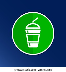 Fresh soda drink with straw fast food.