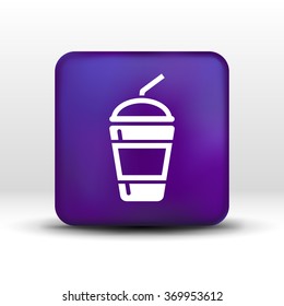 Fresh soda drink with straw fast food.
