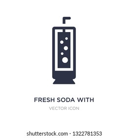 fresh soda with lemon slice and straw icon on white background. Simple element illustration from Drinks concept. fresh soda with lemon slice and straw sign icon symbol design.