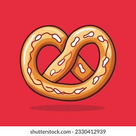 fresh soft pretzel vector icon illustration design