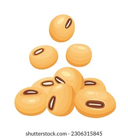 Fresh soybean vector.  Isolated on white background.