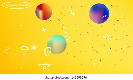 Fresh space fantasy. Background texture, chilly. Professional colorific illustration mesh. Yellow colored. A lot of stars art background picture. Colorful new space art.