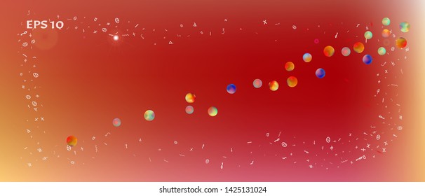 Fresh space and signs confetti. Background smooth. Usefull colorific illustration. Light Ultra Wide background. Colorful clear abstraction. Fancy colored.