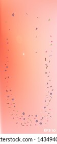 Fresh space and signs confetti. Background texture. Professional colorific illustration. Colorful great space Ultra Wide background, vertical. Colorful clear abstraction. Coral theme.