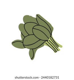 Fresh spinach bunch. Raw leaves of salad. Green plants, greenery for cooking. Healthy food, superfood. Natural vegetarian source of vitamins. Flat isolated vector illustration on white background