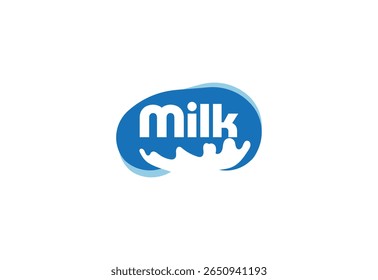 Fresh Splash Cow Milk logo Concept, Vector illustration