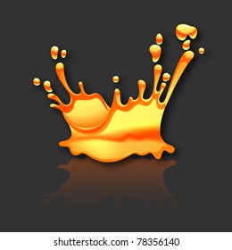 fresh splash water with reflection on black background. 10 EPS