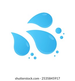 Fresh splashing water droplets. Vector.