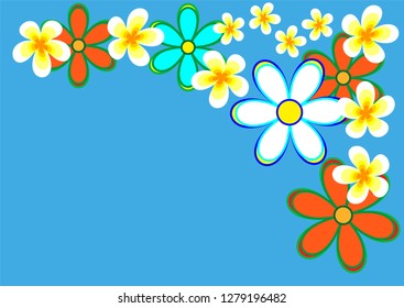 Fresh spring background with multicolor flowers