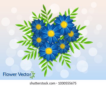 Fresh Spring Beautiful Color Flowers On Background. holiday and decorative element. Vector illustration.  
Floral and garden