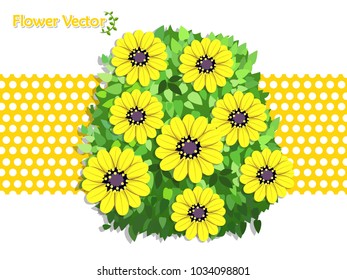 Fresh Spring Beautiful Color Flowers On Background. Vector illustration. Gift and decorative element. 
Floral and garden