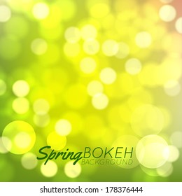 Fresh Spring bokeh background, vector