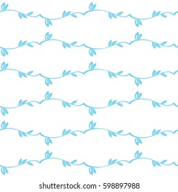 Fresh spring branches with small leaves. Abstract vector seamless pattern. Background cloth and textile design, diary covers, gift wrapping and invitation.