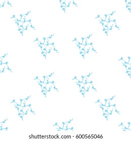 Fresh spring branches with small leaves. Abstract vector seamless pattern. Background cloth and textile design, diary covers, gift wrapping and invitations.