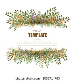 Fresh spring frame with lettering and flowers. Vector