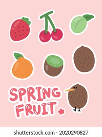 ilustración de fruto de primavera fresco, dieta 
