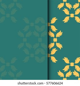 Fresh spring green grass leaves frame template with curling blank sheet paper design vector illustration