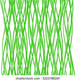 Fresh spring stems isolated on white. Green vector texture.