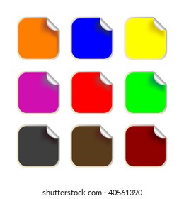 fresh square labels, vector art illustration