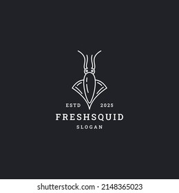 Fresh squid logo icon flat design template 