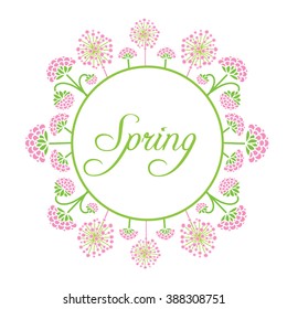 Fresh srping flowers. Place for text. Greeting card with place for text.  Suitable for ads, signboards, packaging and identity and web designs.