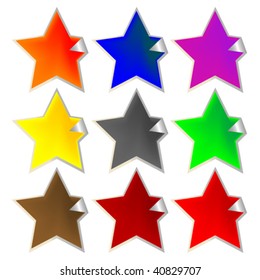 fresh star-shaped labels, vector art illustration