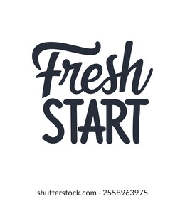 Fresh Start: A bold and modern typography design with a fresh, clean aesthetic, perfect for branding, marketing, and design projects. The word "Fresh" is emphasized with a stylized leaf.