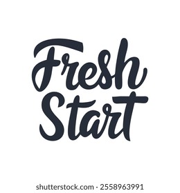 Fresh Start: A bold and modern typography design with a fresh, clean aesthetic, perfect for branding, marketing, and design projects. The word "Fresh" is emphasized with a stylized leaf.