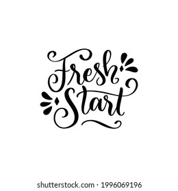 Fresh Start Lettering Sticker Vector