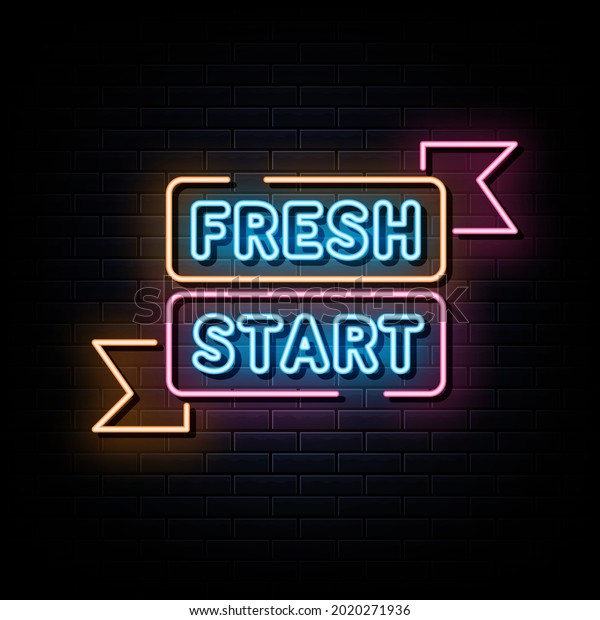 Fresh Start Neon Sign Vector Sign Stock Vector (Royalty Free ...