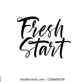 Premium Vector  Fresh start vector design groovy lettering trendy