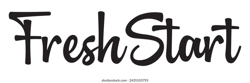 fresh start text on white background.