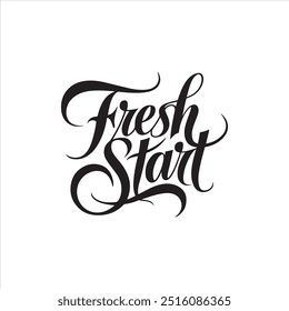 Fresh start typography text vector design.