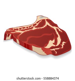 Fresh steak delicious marbled beef on a white background. For use as logos on cards, in printing, posters, invitations, web design and other purposes.