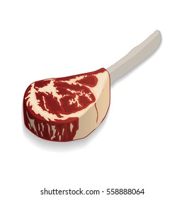 Fresh steak delicious marbled beef on a white background. For use as logos on cards, in printing, posters, invitations, web design and other purposes.