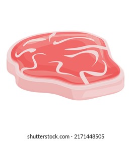Fresh steak icon cartoon vector. Pork meat. Raw ham