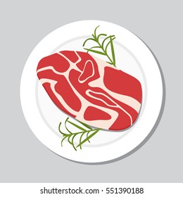 Fresh steak icon in a flat style. vector illustration in cartoon style isolation on a white background. easy to use