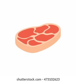 Fresh steak icon in isometric 3d style isolated on white background. Food symbol