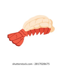 Fresh Steamed Lobster Tail with Succulent White Meat Illustration for Seafood Restaurant Menu or Logo