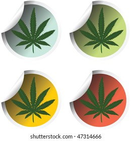 Fresh stick labels with marijuana leaf