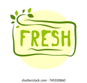 Fresh sticker, vector illustration for graphic and web design