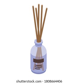 Icono de difusor de palos frescos. Isométrico del icono del vector difusor de palos frescos para el diseño web aislado en fondo blanco