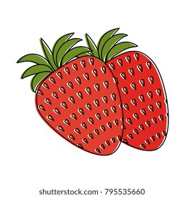 fresh strawberries fruit icon