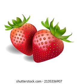 Fresh strawberries on a white background