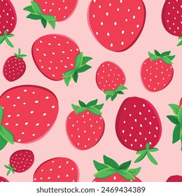 Fresh Strawberries, Strawberry Pattern, Berry Pattern, Fruit Pattern, Strawberry Wallpaper, Vector Illustration Background	