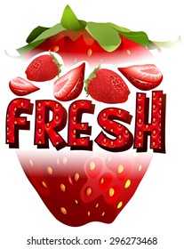 Neue Erdbeeren mit Textgrafik