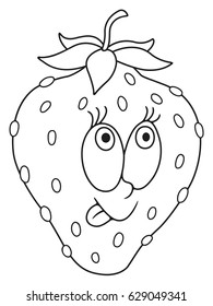 Fresh strawberry cartoon